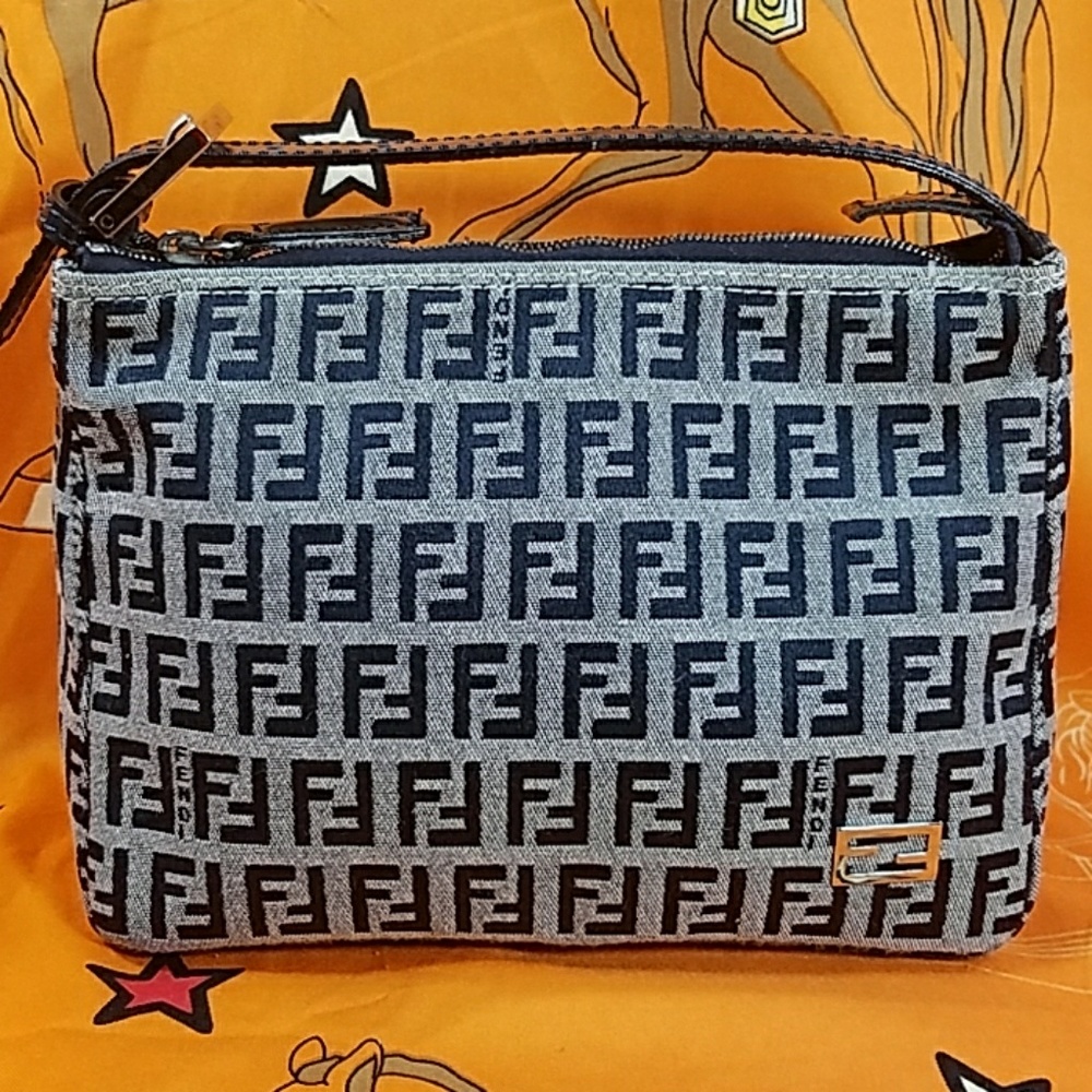 Authentic Fendi FF Monogram Clutch